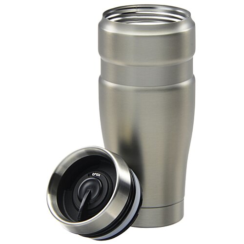 Additional Image 2 - a silver thermos with a lid