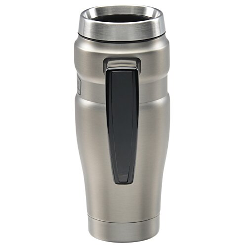 Additional Image 2 - a silver and black coffee mug