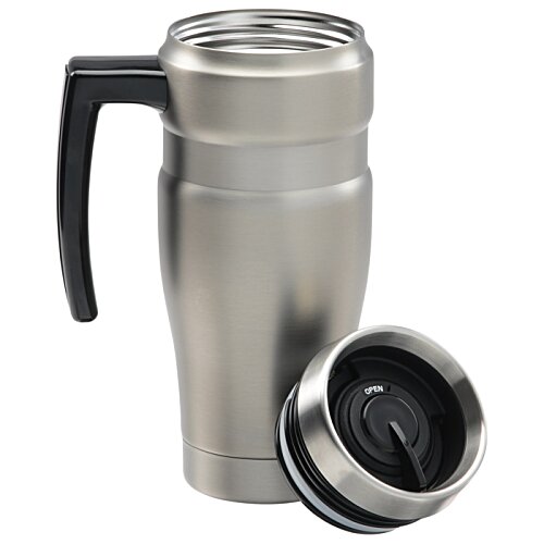 Additional Image 3 - a silver and black thermos