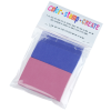 a plastic bag of blue and pink paint