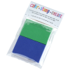 a blue and green square in a package