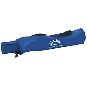 Additional Image 1 - a blue umbrella handle with a white logo