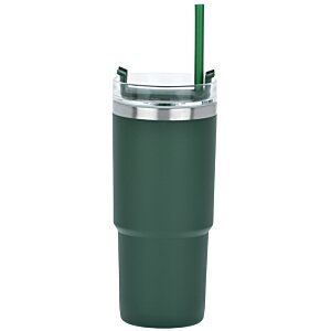 Additional Image 2 - a green tumbler with a straw
