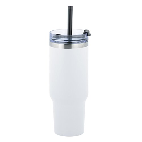 Additional Image 2 - a blue and silver cup with a straw