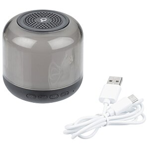 Additional Image 1 - a grey round object with a black base and a white cord