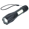 a black flashlight with a cord