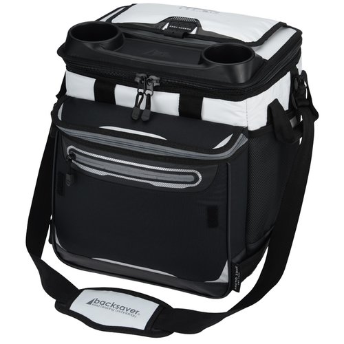 Additional Image 1 - a black and white cooler bag
