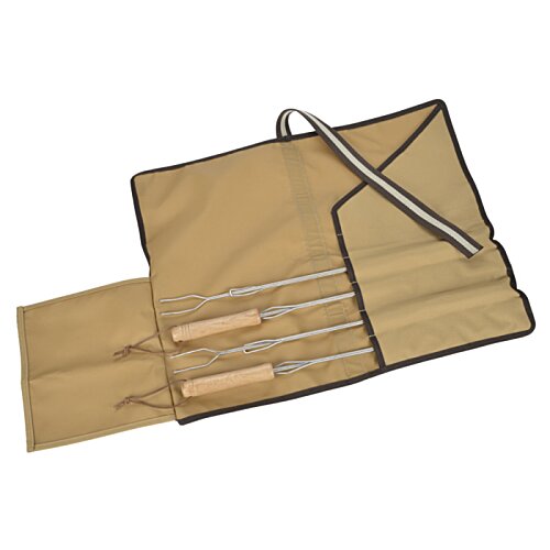 Additional Image 3 - a brown bag with silver objects on it