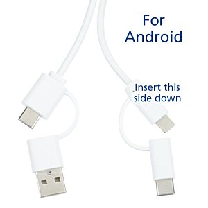 Additional Image 2 - a white usb cables with a couple of plugs