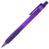 a purple pen on a white background