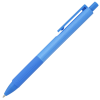 a blue pen on a white background