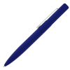 a blue pen on a white background