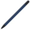 a blue pen with a black cap