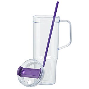 Additional Image 3 - a purple straw in a glass cup