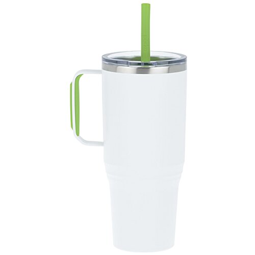 Additional Image 1 - a white and green cup with a straw