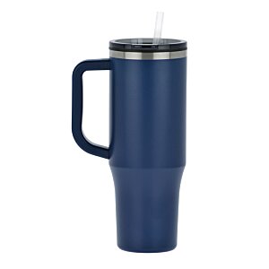 Additional Image 1 - a blue travel mug with a handle