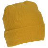 a yellow beanie on a white background