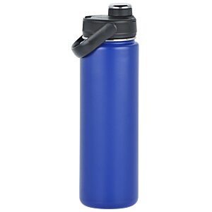 Additional Image 1 - a blue water bottle with a black lid