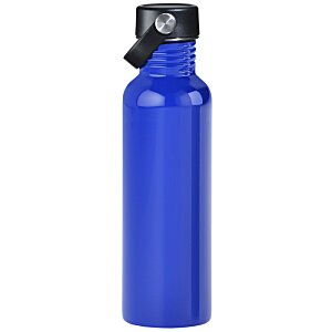 Additional Image 1 - a blue water bottle with a black cap