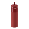 a red plastic bottle with a lid