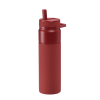 a red plastic water bottle