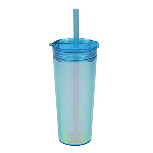 Additional Image 1 - a blue plastic cup with a straw