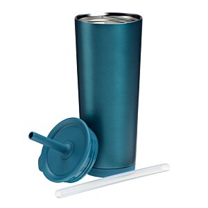 Additional Image 1 - a blue tumbler with a lid