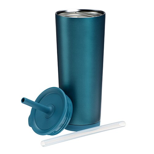 Additional Image 1 - a blue tumbler with a lid
