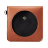 a brown square object with a black circle