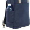 a blue bag with a bottle in it