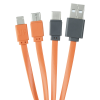 a group of orange and black usb cables