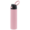 a pink and black water bottle