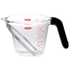 a measuring cup with a handle