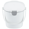 a white plastic bucket with a handle