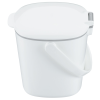 a white plastic bucket with a lid