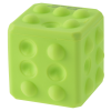 a green cube with holes