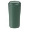 a green cylindrical container with a lid