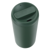 a green coffee cup with a lid