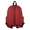 a red backpack with black straps