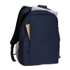 a blue backpack with a pocket