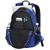 a blue and black backpack