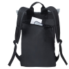 a black backpack with a white background