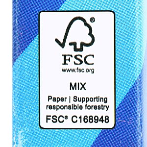 Additional Image 5 - a blue and white rectangle with a black and white label