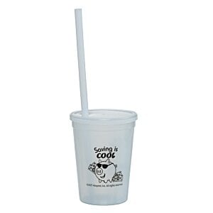 Additional Image 6 - a white plastic cup with a straw