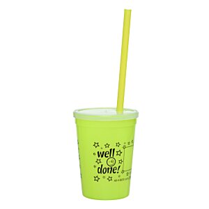 Additional Image 8 - a yellow plastic cup with a straw