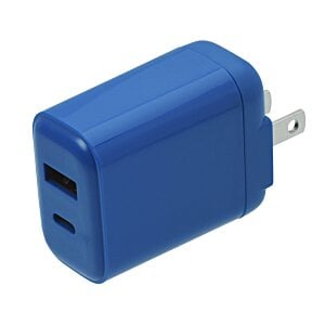 Additional Image 3 - a blue charger with two usb ports