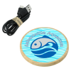Additional Image 1 - a blue and white round object with a black cord