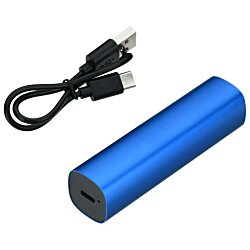 a blue rectangular object with a black cord