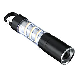 a black flashlight with a strap