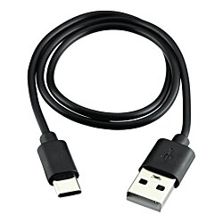 a black cable with a white plug